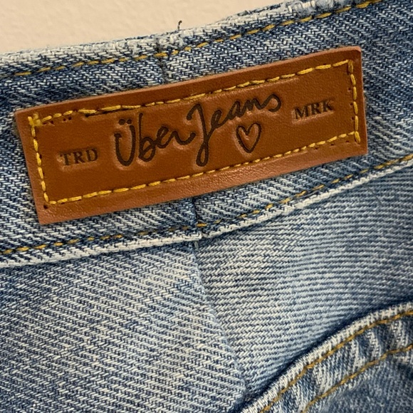 Blue Denim Shorts with Floral Embroidery - Picture 8 of 11